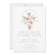 Invitation à la Première Communion, Croix Florale