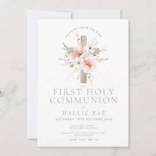 Invitation à la Première Communion, Croix Florale