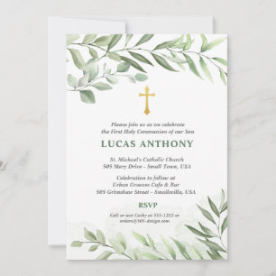 Invitation à la première communion dans l'eucalypt