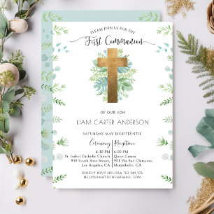 Invitation à la première communion de la menthe ve