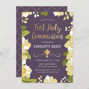 Invitation à la première communion, Floral avec l'