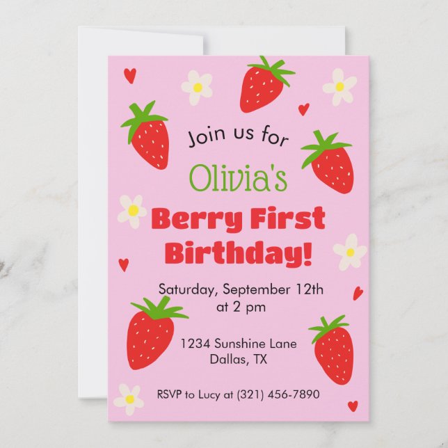 Invitation à la première fête d'anniversaire de Be (Devant)