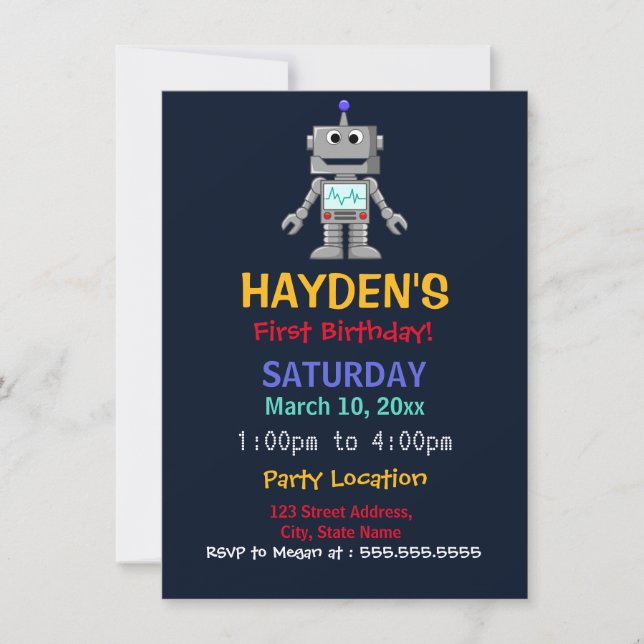 Invitation à la première fête d'anniversaire de Ro (Devant)