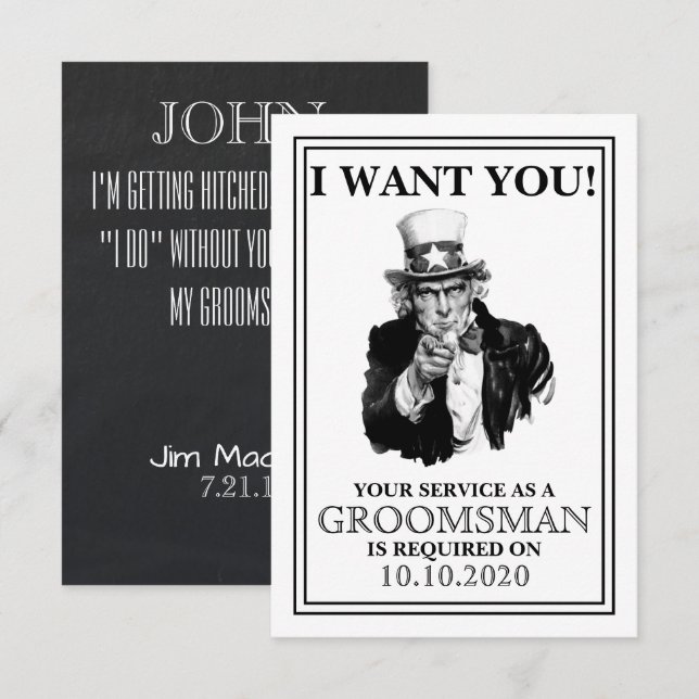 Invitation à la proposition de Groomsman ou Best M (Devant / Derrière)