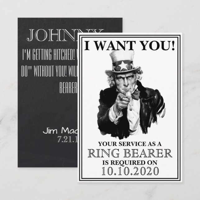 Invitation à la proposition du porteur d'anneau (Devant / Derrière)