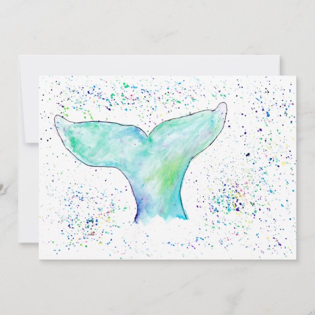 Invitation à la queue de baleine d'aquarelle (Devant)