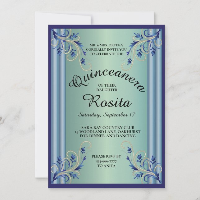 Invitation à la Quinceanera (Devant)