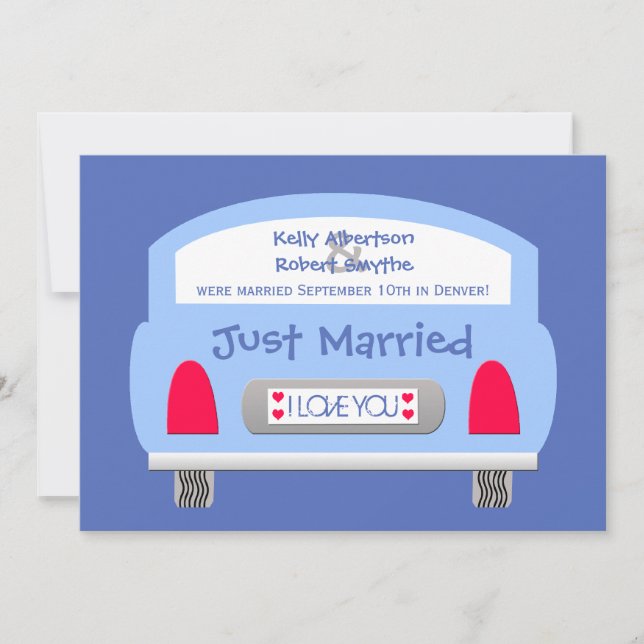 Invitation à la réception après mariage -- Voiture (Devant)