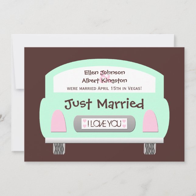 Invitation à la réception après mariage -- Voiture (Devant)