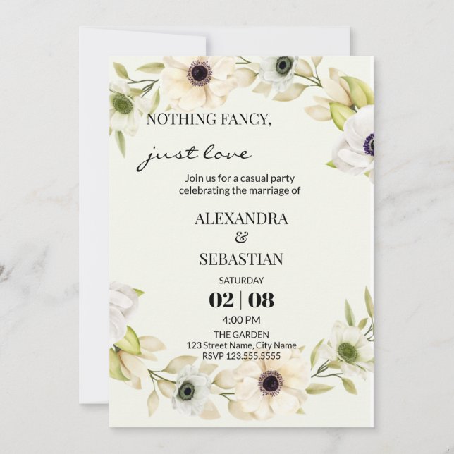 Invitation à la réception de mariage (Devant)