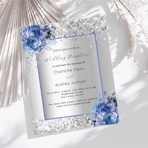 Invitation à la réception de mariage bleu argent