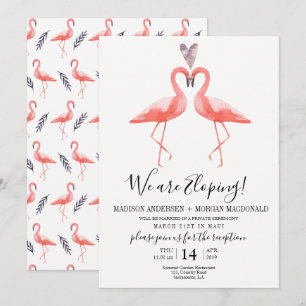 Invitation à la réception de mariage en fuite des 