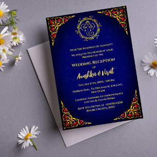 Invitation à la réception de mariage indienne