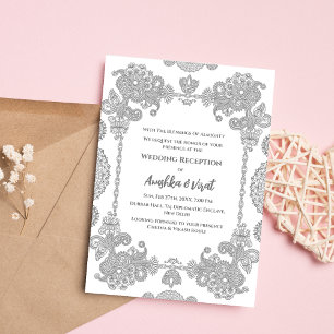 Invitation à la réception de mariage indienne