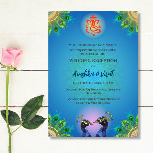 Invitation à la réception de mariage indienne
