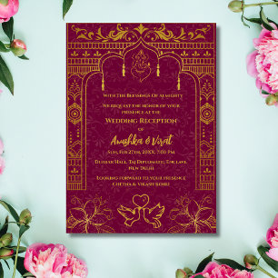 Invitation à la réception de mariage indienne