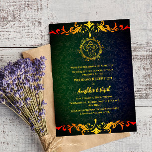 Invitation à la réception de mariage indienne