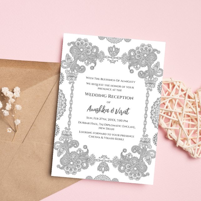 Invitation à la réception de mariage indienne (Créateur téléchargé)