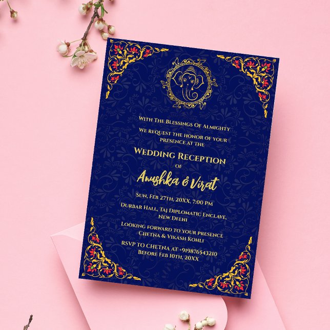 Invitation à la réception de mariage indienne (Créateur téléchargé)