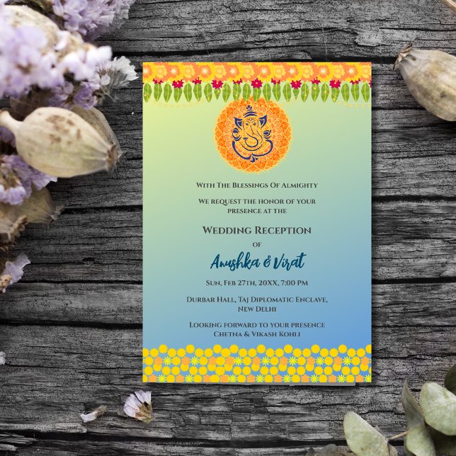 Invitation à la réception de mariage indienne (Créateur téléchargé)