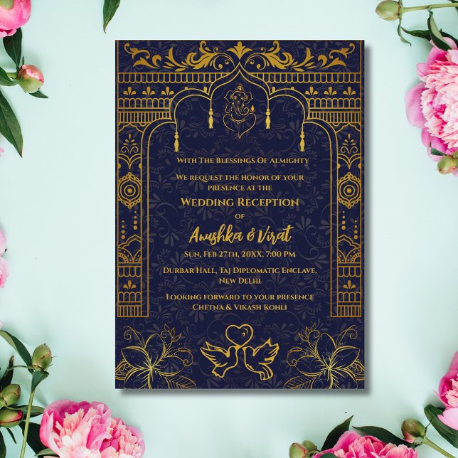 Invitation à la réception de mariage indienne (Créateur téléchargé)