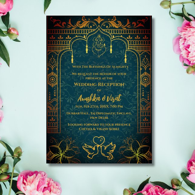 Invitation à la réception de mariage indienne (Créateur téléchargé)