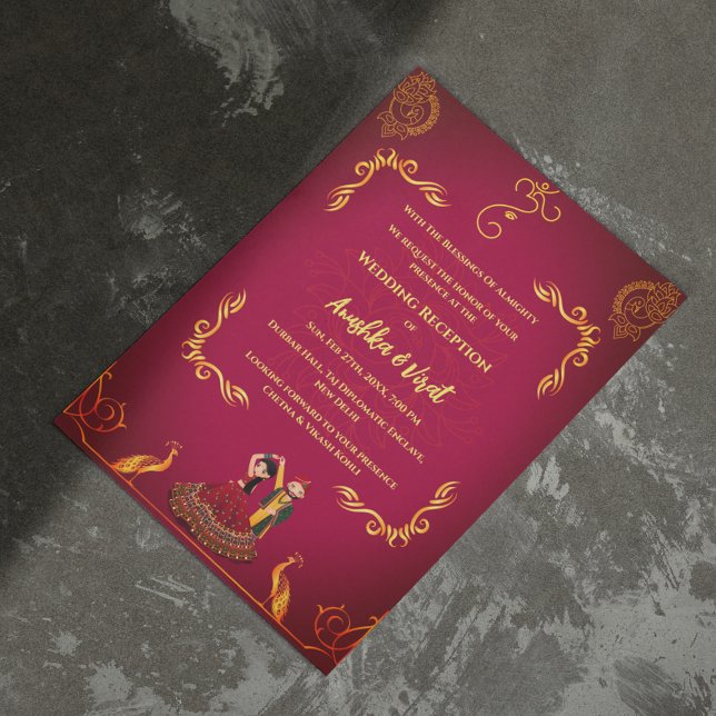 Invitation à la réception de mariage indienne (Créateur téléchargé)