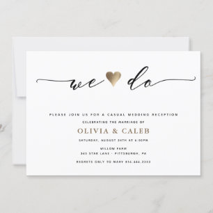 Invitation à la réception de mariage Just Married