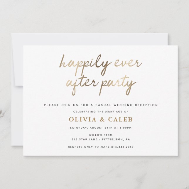 Invitation à la réception de mariage pour toujours (Devant)