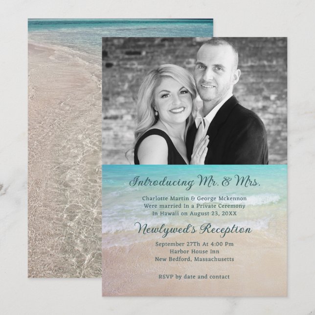 Invitation à la réception de mariage privé sur la  (Devant / Derrière)