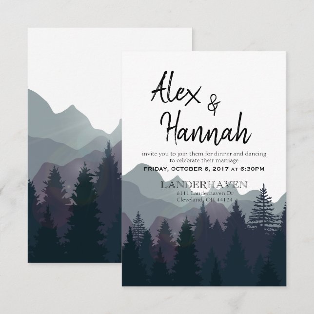 Invitation à la réception de mariage uniquement (Devant / Derrière)