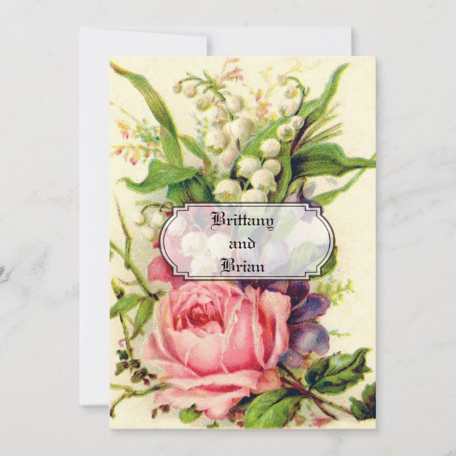 INVITATION À LA RÉCEPTION DE MARIAGES FLORAUX vint (Devant)