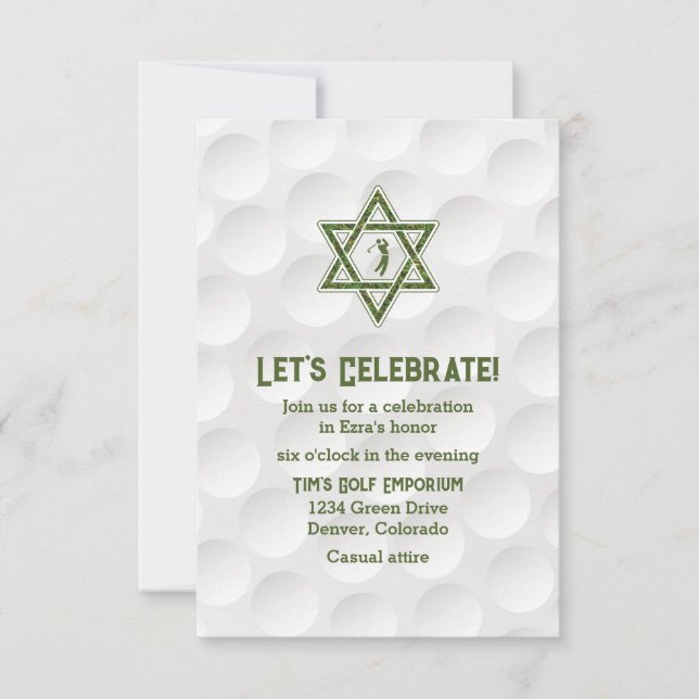 Invitation à la réception du Bar Mitzvah sur le th (Devant)