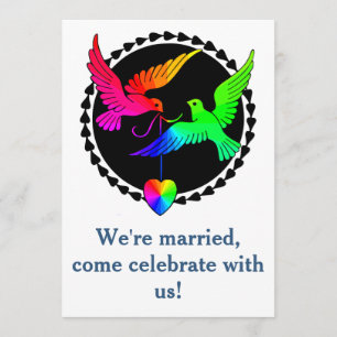 Invitation à la réception Gay de la colombe arc-en