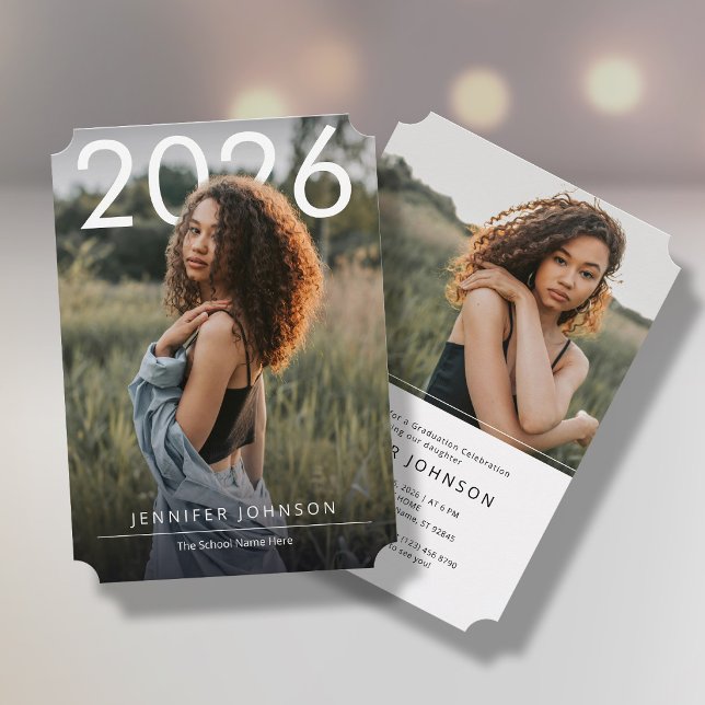 Invitation à la remise des diplômes avec 2 photos (Créateur téléchargé)