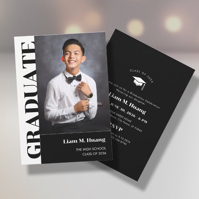 Invitation à la remise des diplômes avec portrait  (Créateur téléchargé)