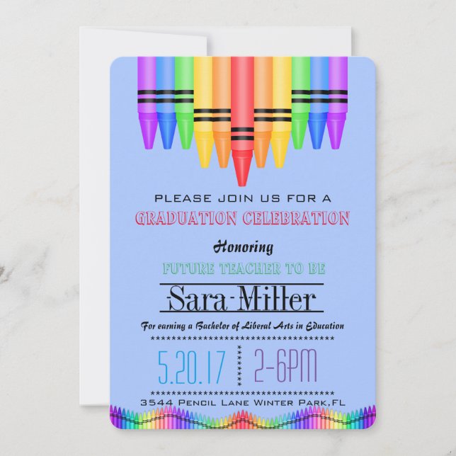 Invitation à la remise des diplômes de Crayola Rai (Devant)