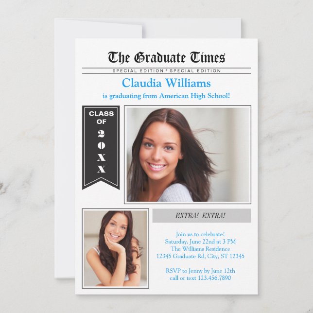 Invitation à la remise des diplômes de la presse (Devant)