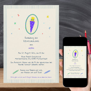 Invitation à la rentrée scolaire cône scolaire pei