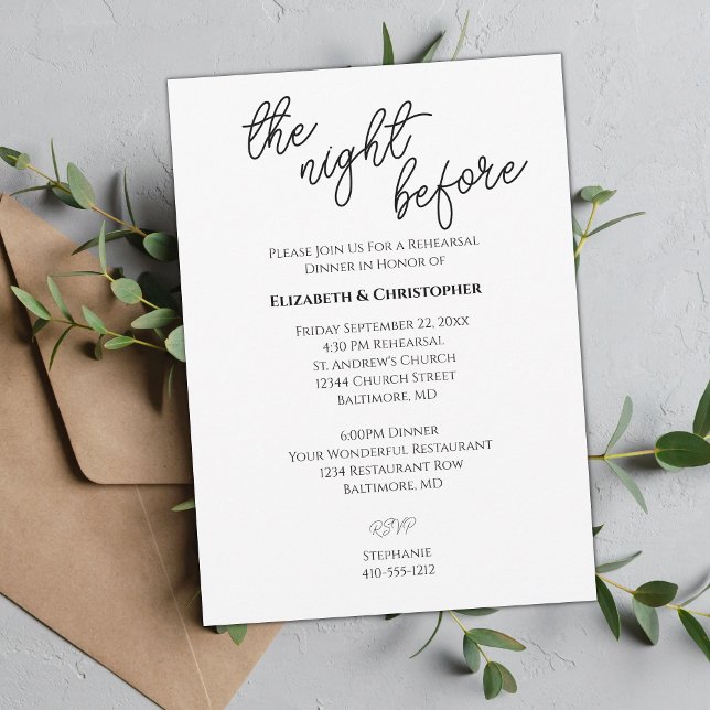 Invitation à la répétition de mariage la veille du (Créateur téléchargé)