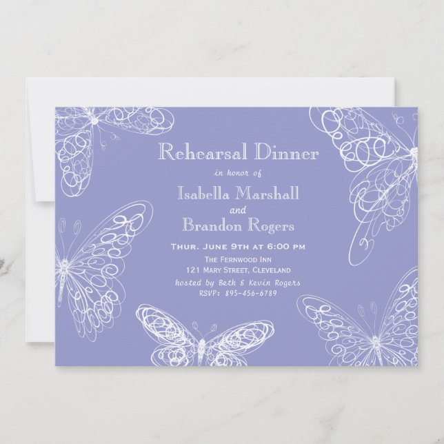 Invitation à la répétition de papillons Violet (Devant)