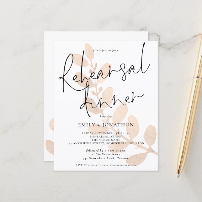 Invitation à la répétition des Mariages du budget  (Devant/Arrière en situation)