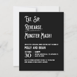 Invitation à la répétition du Mariage Monster Mash