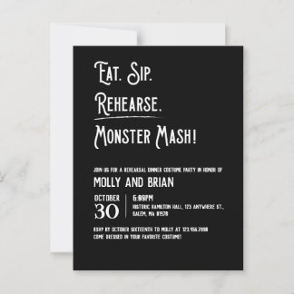 Invitation à la répétition du Mariage Monster Mash