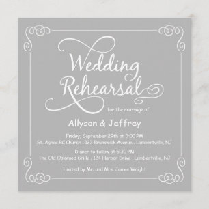Invitation à la répétition Mariage gris tableau no