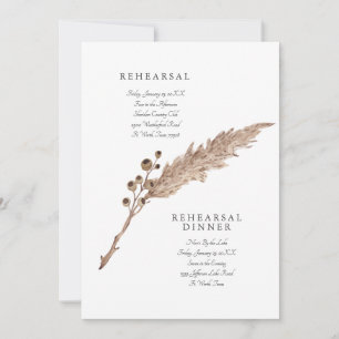 Invitation à la répétition Mariage simple Pampas