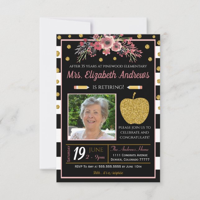 Invitation à la retraite de l'école d'enseignant (Devant)