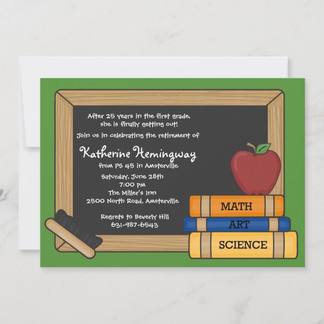 Invitation à la retraite de l'enseignant en tablea (Devant)