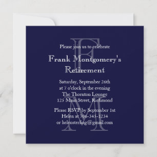 Invitation à la retraite de Monogramme moderne (ma