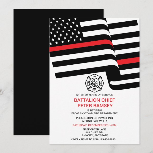 Invitation à la retraite des pompiers (Devant / Derrière)